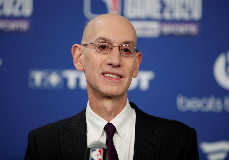 FILE PHOTO: NBA commissioner Adam Silver during a pre match press conference. REUTERS/Benoit Tessier/File Photo